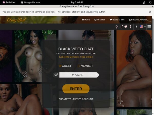 Ebonychat.com With Maestro Card