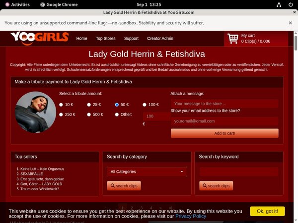 Fetishdiva Gold Lady Trial