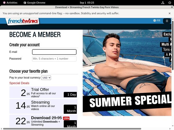 Join French Twinks With Paypal