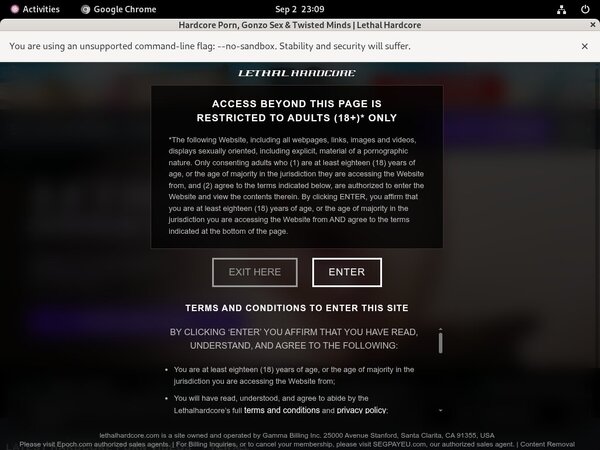 Lethal Hardcore Register Form